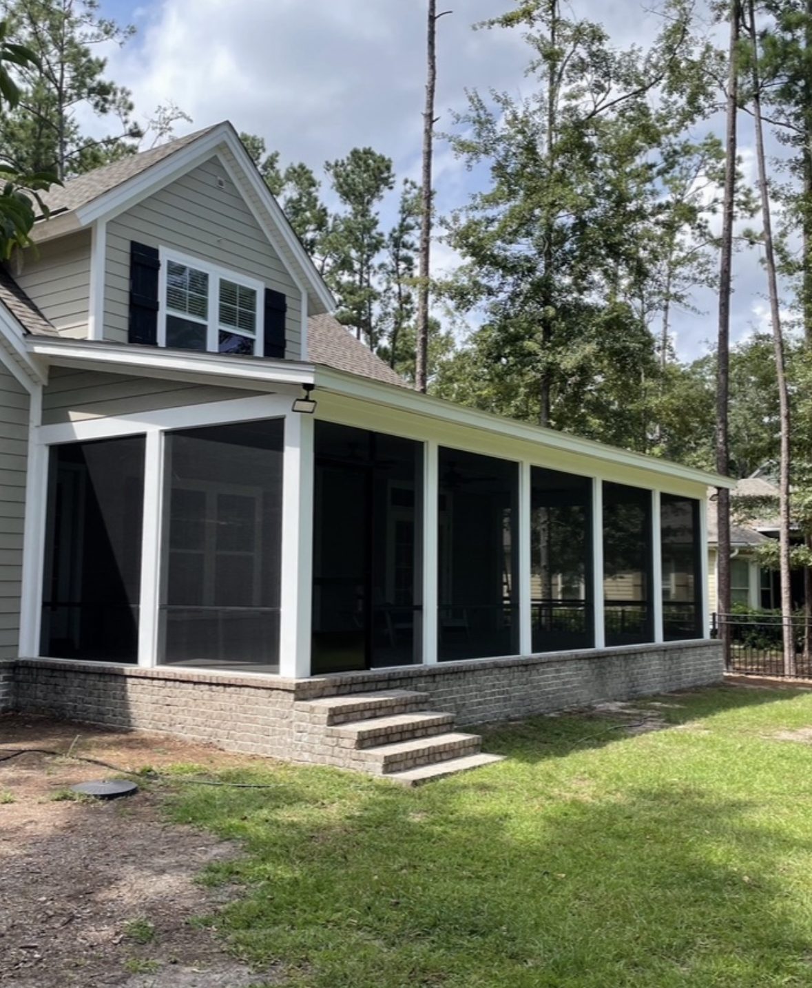 Screened porch addition, exterior view